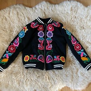 Peruvian embroidered bomber jacket